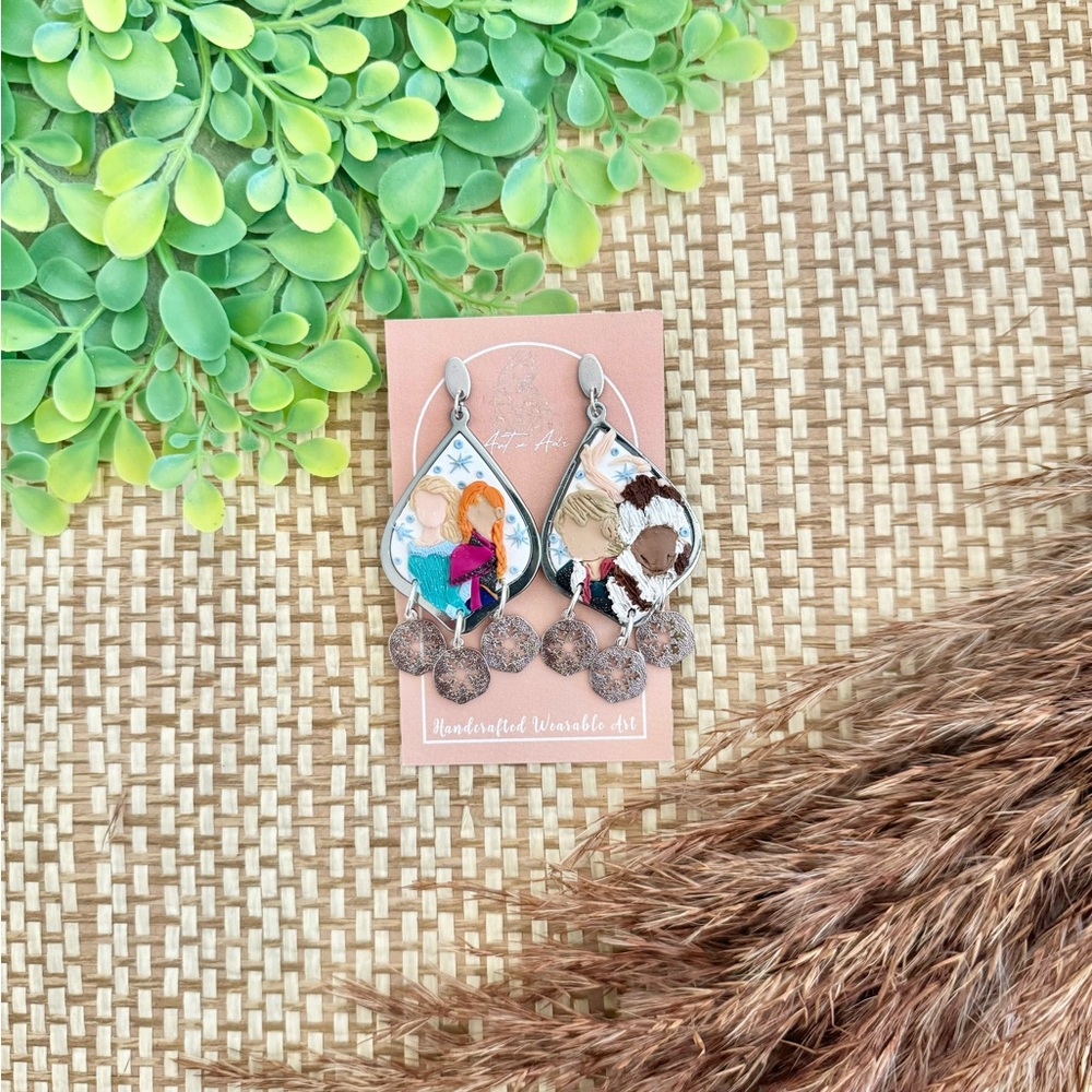 ❤️SOLD ❤️  Frozen Handmade Earrings